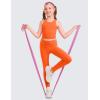 imageCRZ YOGA Girls Butterluxe Double Lined Crop High Neck Tank Tops  Dance Yoga Athletic Casual Racerback Tight Kids TeenNeon Orange