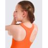 imageCRZ YOGA Girls Butterluxe Double Lined Crop High Neck Tank Tops  Dance Yoga Athletic Casual Racerback Tight Kids TeenNeon Orange
