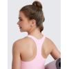 imageCRZ YOGA Girls Butterluxe Double Lined Crop High Neck Tank Tops  Dance Yoga Athletic Casual Racerback Tight Kids TeenPink Peony