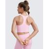 imageCRZ YOGA Girls Butterluxe Double Lined Crop High Neck Tank Tops  Dance Yoga Athletic Casual Racerback Tight Kids TeenPink Peony
