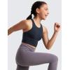 imageCRZ YOGA Girls Butterluxe Double Lined Crop High Neck Tank Tops  Dance Yoga Athletic Casual Racerback Tight Kids TeenTrue Navy