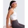 imageCRZ YOGA Girls Butterluxe Double Lined Crop High Neck Tank Tops  Dance Yoga Athletic Casual Racerback Tight Kids TeenWhite