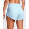 imageCRZ YOGA High Waisted Split Running Shorts for Women 3quot  Comfy Mesh Liner for Workout Athletic GymTrack Quick DryBlue Linen
