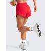 imageCRZ YOGA High Waisted Split Running Shorts for Women 3quot  Comfy Mesh Liner for Workout Athletic GymTrack Quick DryDeep Red