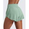 imageCRZ YOGA High Waisted Split Running Shorts for Women 3quot  Comfy Mesh Liner for Workout Athletic GymTrack Quick DryGreen Palm Court