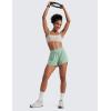 imageCRZ YOGA High Waisted Split Running Shorts for Women 3quot  Comfy Mesh Liner for Workout Athletic GymTrack Quick DryGreen Palm Court