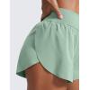 imageCRZ YOGA High Waisted Split Running Shorts for Women 3quot  Comfy Mesh Liner for Workout Athletic GymTrack Quick DryGreen Palm Court