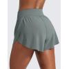 imageCRZ YOGA High Waisted Split Running Shorts for Women 3quot  Comfy Mesh Liner for Workout Athletic GymTrack Quick DryGrey Sage