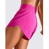 imageCRZ YOGA High Waisted Split Running Shorts for Women 3quot  Comfy Mesh Liner for Workout Athletic GymTrack Quick DryHibiscus Purple