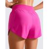 imageCRZ YOGA High Waisted Split Running Shorts for Women 3quot  Comfy Mesh Liner for Workout Athletic GymTrack Quick DryHibiscus Purple