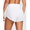 imageCRZ YOGA High Waisted Split Running Shorts for Women 3quot  Comfy Mesh Liner for Workout Athletic GymTrack Quick DryWhite