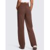 imageCRZ YOGA SoftAura Wide Leg Casual Sweatpants Women 29quot31quot  Modal Lounge Travel Casual Pants with PocketsCoffee Brown