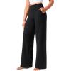 imageCRZ YOGA Butterlift Wide Leg Pants Pockets 29quot31quot33quot  High Waisted Yoga Lounge Buttery Soft Comfy Casual WomensBlack
