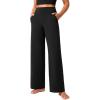 imageCRZ YOGA Butterlift Wide Leg Pants Pockets 29quot31quot33quot  High Waisted Yoga Lounge Buttery Soft Comfy Casual WomensBlack