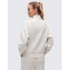 imageCRZ YOGA SoftAura Full Zip Jackets for Women  Workout Casual Zipper Funnel Neck Sweat Shirts with PocketsMilky White