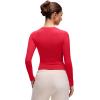 imageCRZ YOGA Softembrace Crewneck Long Sleeve Shirts for Women  Casual Going Out Tops Soft Basic Fitted Tight Fall TShirtsAurora Red
