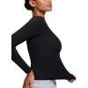 imageCRZ YOGA Softembrace Crewneck Long Sleeve Shirts for Women  Casual Going Out Tops Soft Basic Fitted Tight Fall TShirtsBlack