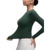 imageCRZ YOGA Softembrace Crewneck Long Sleeve Shirts for Women  Casual Going Out Tops Soft Basic Fitted Tight Fall TShirtsLegend Green