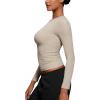 imageCRZ YOGA Softembrace Crewneck Long Sleeve Shirts for Women  Casual Going Out Tops Soft Basic Fitted Tight Fall TShirtsMojave Tan