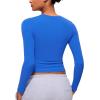 imageCRZ YOGA Softembrace Crewneck Long Sleeve Shirts for Women  Casual Going Out Tops Soft Basic Fitted Tight Fall TShirtsSparkle Blue
