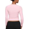 imageCRZ YOGA Softembrace Crewneck Long Sleeve Shirts for Women  Casual Going Out Tops Soft Basic Fitted Tight Fall TShirtsStrawberry Pink
