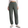 imageCRZ YOGA Cotton Fleece Lined Jogger Sweatpants Women 28quot  Casual Lounge Travel Pants with Pockets Winter WarmGrey Sage