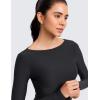 imageCRZ YOAG Cloudweight Boat Neck Shirts for Women  Workout Athletic Gym Casual Long Sleeve Tops Soft Lightweight TShirtBlack