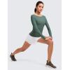 imageCRZ YOAG Cloudweight Boat Neck Shirts for Women  Workout Athletic Gym Casual Long Sleeve Tops Soft Lightweight TShirtGraphite Green