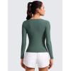 imageCRZ YOAG Cloudweight Boat Neck Shirts for Women  Workout Athletic Gym Casual Long Sleeve Tops Soft Lightweight TShirtGraphite Green