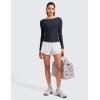 imageCRZ YOAG Cloudweight Boat Neck Shirts for Women  Workout Athletic Gym Casual Long Sleeve Tops Soft Lightweight TShirtTrue Navy
