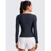 imageCRZ YOAG Cloudweight Boat Neck Shirts for Women  Workout Athletic Gym Casual Long Sleeve Tops Soft Lightweight TShirtTrue Navy