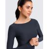 imageCRZ YOAG Cloudweight Boat Neck Shirts for Women  Workout Athletic Gym Casual Long Sleeve Tops Soft Lightweight TShirtTrue Navy
