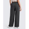 imageCRZ YOGA 4Way Stretch Wide Leg Work Pants for Women 29quot  Bussiness Casual Dress Trousers with PocketsInk Gray