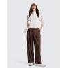 imageCRZ YOGA 4Way Stretch Wide Leg Work Pants for Women 29quot  Bussiness Casual Dress Trousers with PocketsLava Brown