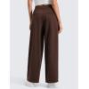 imageCRZ YOGA 4Way Stretch Wide Leg Work Pants for Women 29quot  Bussiness Casual Dress Trousers with PocketsLava Brown