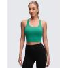 imageCRZ YOGA Butterluxe Racerback Crop Tank Tops for Women  Padded YBack Longline Sports Bras Scoop Neck Workout YogaCascadia Green