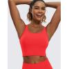 imageCRZ YOGA Butterluxe Racerback Crop Tank Tops for Women  Padded YBack Longline Sports Bras Scoop Neck Workout YogaDeep Red
