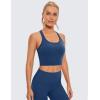 imageCRZ YOGA Butterluxe Racerback Crop Tank Tops for Women  Padded YBack Longline Sports Bras Scoop Neck Workout YogaFrench Navy