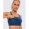 imageCRZ YOGA Butterluxe Racerback Crop Tank Tops for Women  Padded YBack Longline Sports Bras Scoop Neck Workout YogaFrench Navy