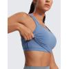 imageCRZ YOGA Butterluxe Racerback Crop Tank Tops for Women  Padded YBack Longline Sports Bras Scoop Neck Workout YogaOasis Blue