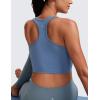 imageCRZ YOGA Butterluxe Racerback Crop Tank Tops for Women  Padded YBack Longline Sports Bras Scoop Neck Workout YogaOasis Blue