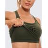 imageCRZ YOGA Butterluxe Racerback Crop Tank Tops for Women  Padded YBack Longline Sports Bras Scoop Neck Workout YogaOlive Green
