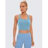 imageCRZ YOGA Butterluxe Racerback Crop Tank Tops for Women  Padded YBack Longline Sports Bras Scoop Neck Workout YogaPure Blue