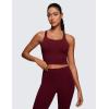 imageCRZ YOGA Butterluxe Racerback Crop Tank Tops for Women  Padded YBack Longline Sports Bras Scoop Neck Workout YogaRed Merlot