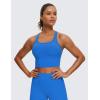 imageCRZ YOGA Butterluxe Racerback Crop Tank Tops for Women  Padded YBack Longline Sports Bras Scoop Neck Workout YogaSparkle Blue