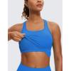 imageCRZ YOGA Butterluxe Racerback Crop Tank Tops for Women  Padded YBack Longline Sports Bras Scoop Neck Workout YogaSparkle Blue