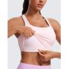 imageCRZ YOGA Butterluxe Racerback Crop Tank Tops for Women  Padded YBack Longline Sports Bras Scoop Neck Workout YogaStrawberry Pink