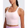 imageCRZ YOGA Butterluxe Racerback Crop Tank Tops for Women  Padded YBack Longline Sports Bras Scoop Neck Workout YogaStrawberry Pink