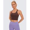 imageCRZ YOGA Butterluxe Racerback Crop Tank Tops for Women  Padded YBack Longline Sports Bras Scoop Neck Workout YogaTaupe