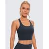 imageCRZ YOGA Butterluxe Racerback Crop Tank Tops for Women  Padded YBack Longline Sports Bras Scoop Neck Workout YogaTrue Navy